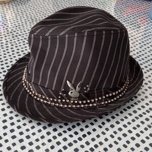 Vintage PLAYBOY Pinstripe Striped Hat